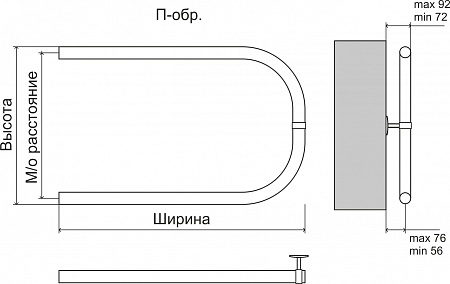 Эконом П-обр AISI 32х2 500х500 Полотенцесушитель  TERMINUS Псков - фото 3