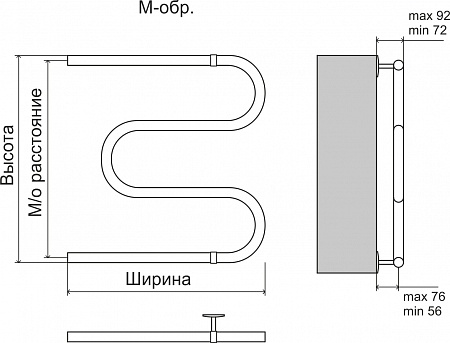 Эконом М-обр AISI 25 600х500 Полотенцесушитель  TERMINUS Псков - фото 3