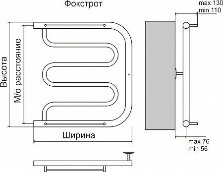 Фокстрот AISI 32х2 500х400 Полотенцесушитель  TERMINUS Псков - фото 4