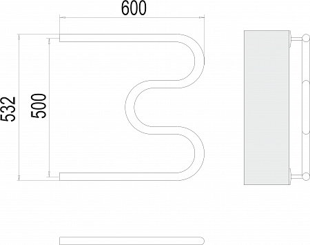 М-обр AISI 32х2 500х600 Полотенцесушитель  TERMINUS Псков - фото 3