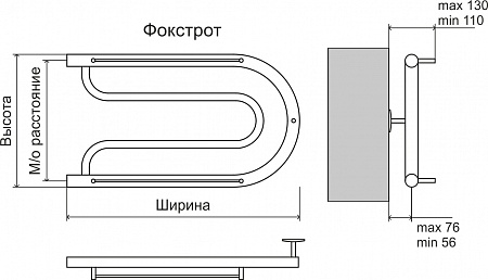 Фокстрот AISI 32х2 320х700 Полотенцесушитель  TERMINUS Псков - фото 3