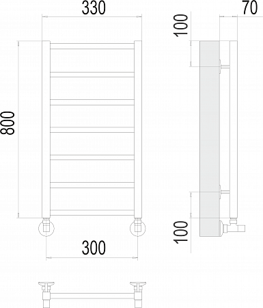 Контур П7 300х800 Полотенцесушитель  TERMINUS Псков - фото 3