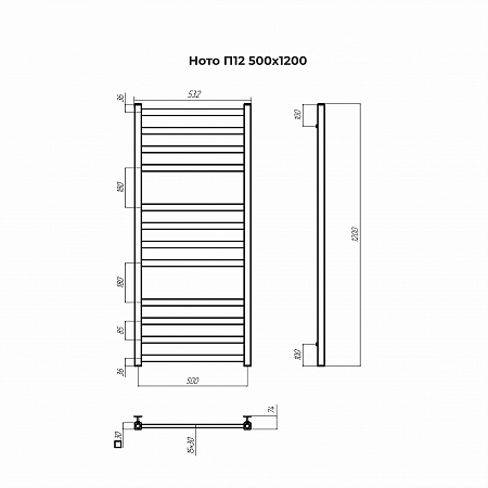 Ното П12 500х1200 Полотенцесушитель TERMINUS Псков - фото 3
