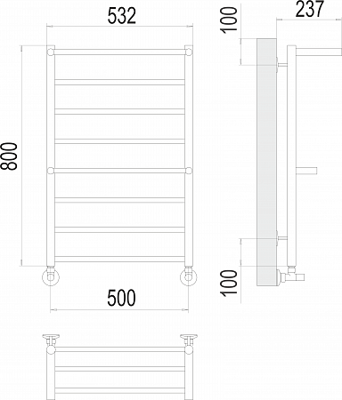 Аврора с 2-мя/п П8 500х800 Полотенцесушитель TERMINUS Псков - фото 3