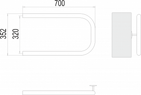 П-обр AISI 32х2 320х700 Полотенцесушитель  TERMINUS Псков - фото 3