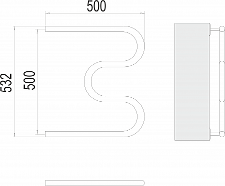 М-обр AISI 32х2 500х500 Полотенцесушитель  TERMINUS Псков - фото 3