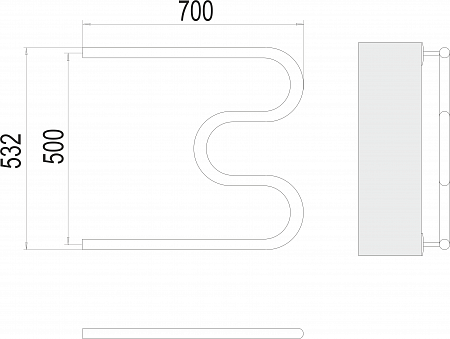 М-обр AISI 32х2 500х700 Полотенцесушитель  TERMINUS Псков - фото 3