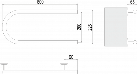 Электро 25 П-обр 600х200 Полотенцесушитель  TERMINUS Псков - фото 3