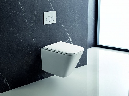 Подвесной унитаз безободковый Terminus Ватикан Монолит 490х340 белый Псков - фото 1