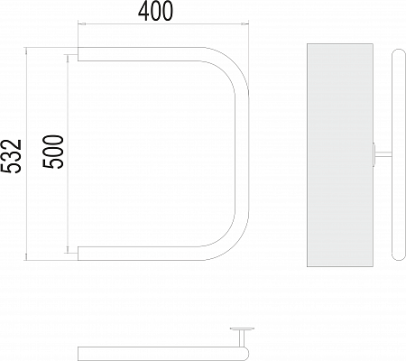 П-обр AISI 32х2 500х400 Полотенцесушитель  TERMINUS Псков - фото 3